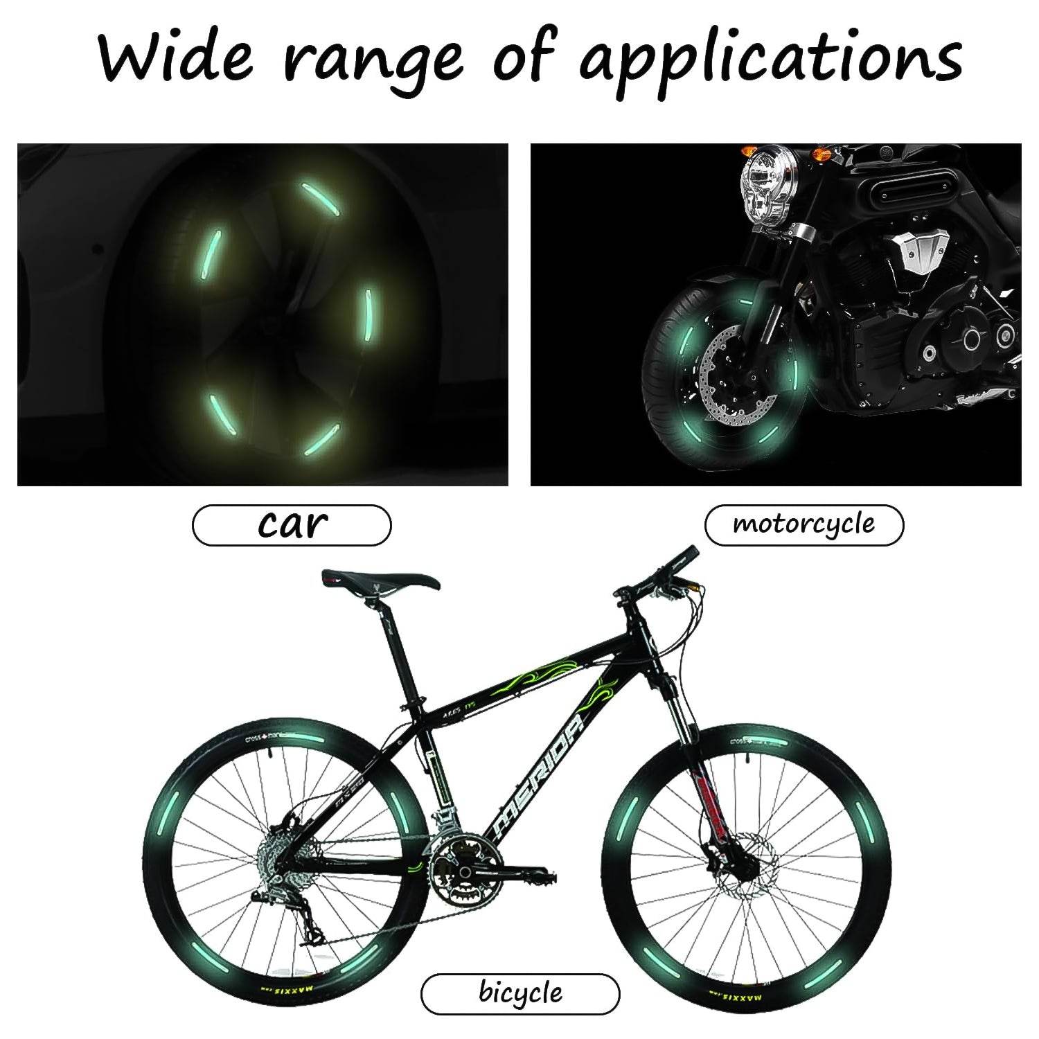 Car Wheel Hub Reflective Car Stickers, Night Warning Stickers (20 Pcs Set/ Multicolored) - infinityexculsivestore.com