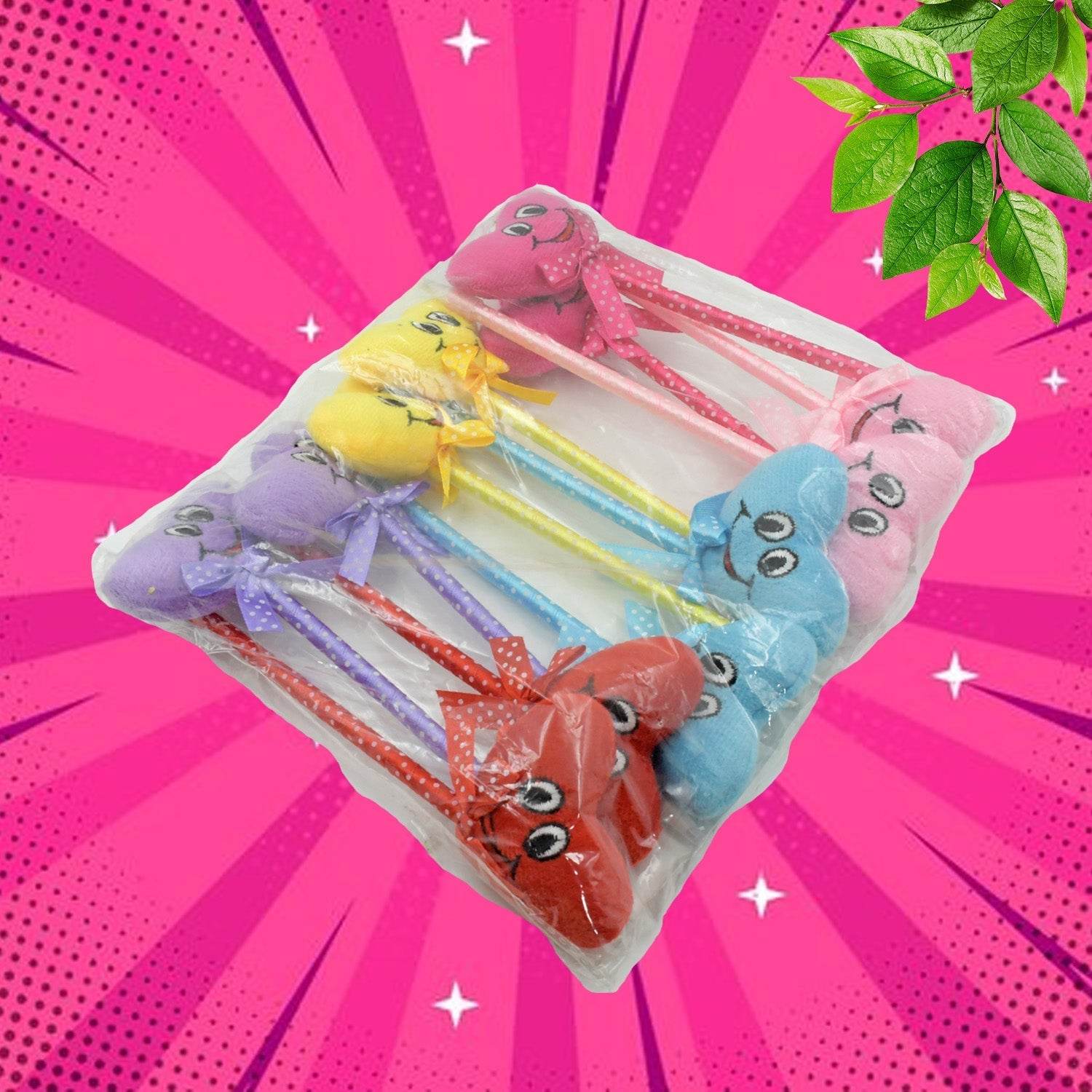 Cute Cartoon Shape & Heart Design Facy Writting Pen Attached Rattle | Ball Pen Smooth Writing For Wedding , Events & Multiuse Pen Best Pen l Use for Kids (12 Pcs Set Mix Design & Color) - infinityexculsivestore.com