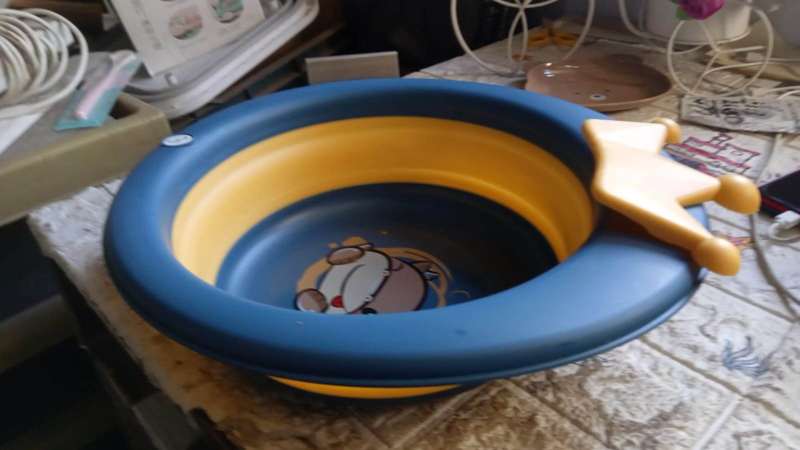 Cartoon Shape Wash Basin, Space Saving Multi Function Foldable Baby Wash basin Easy Clean Lightweight Thicken for Washing Face for Home (33x31 Cm / 1 pc) - infinityexculsivestore.com