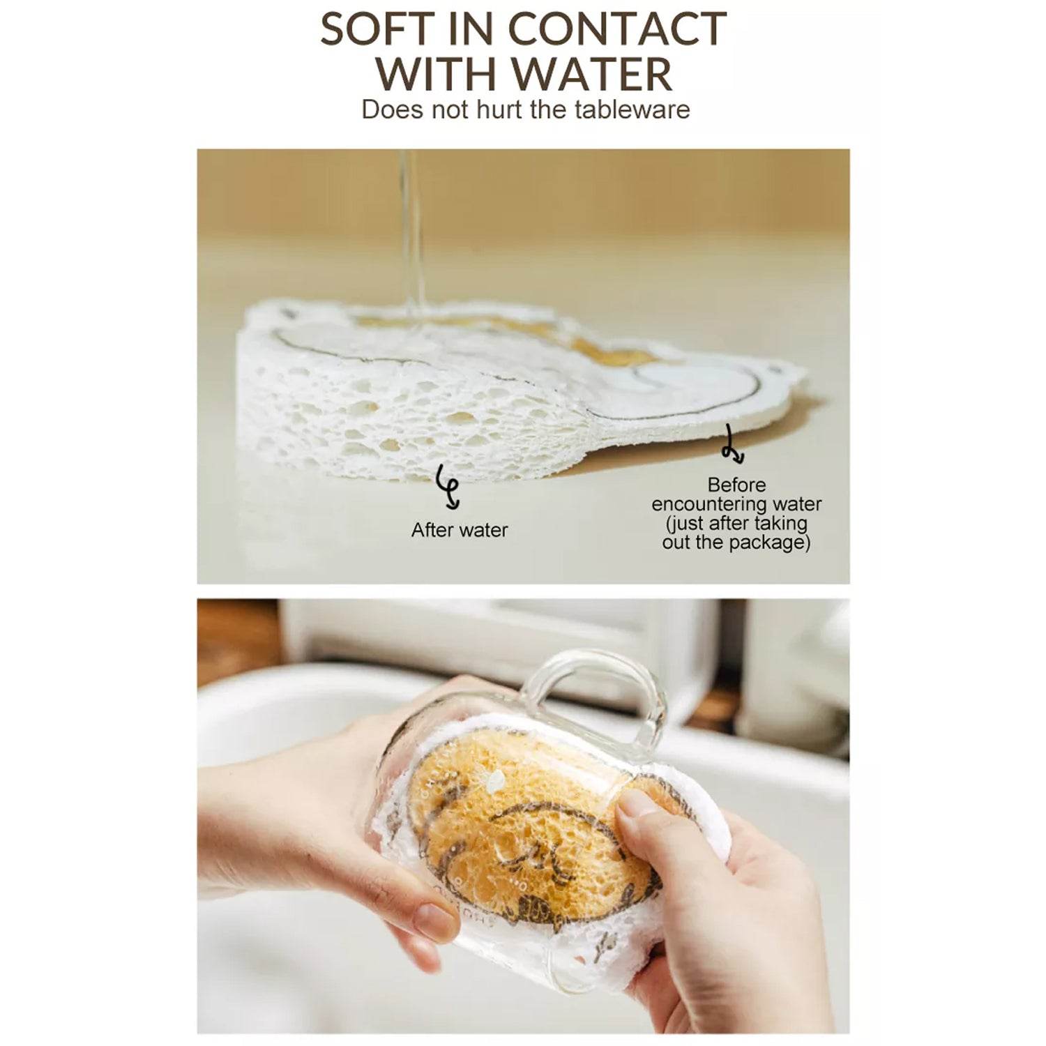 Cartoon Wood Pulp Sponge for Dishwashing Absorbent Cleaning Pad - infinityexculsivestore.com