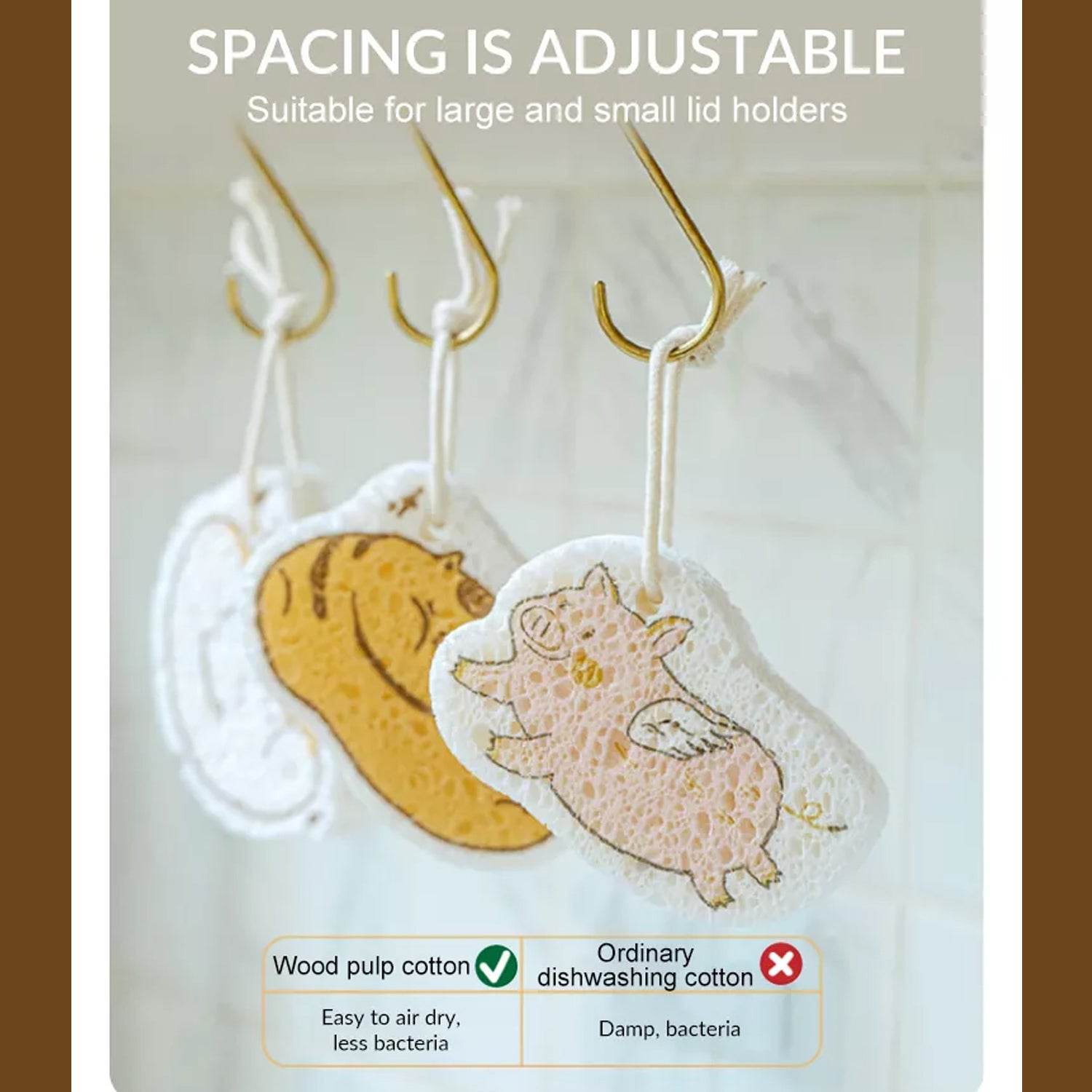 Cartoon Wood Pulp Sponge for Dishwashing Absorbent Cleaning Pad - infinityexculsivestore.com