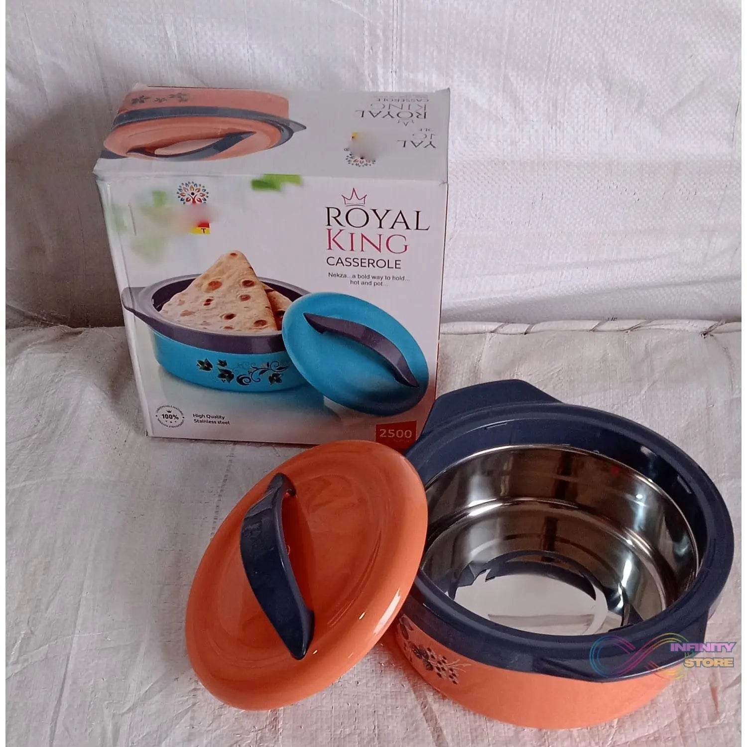 Casserole Box for Food Searving Inner Steel Insulated Casserole Hot Pot Flowers Printed Chapati Box for Roti Kitchen (Approx 2500 ml) - infinityexculsivestore.com