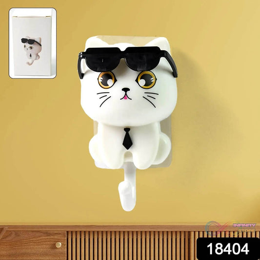 Cat Hook for Wall, Cute Cat Key Hook with Sunglasses (1 Pc) - infinityexculsivestore.com