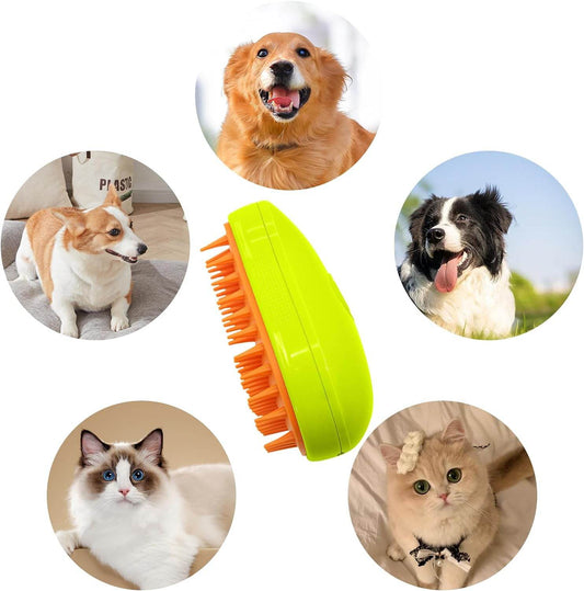 3 In1 Cat Steamy Brush, Self Cleaning Steam Cat Brush Cat Steamer Brush for Massage Cat Grooming Brush Pet Hair Removal Comb for Cat and Dog, for Removing Tangled and Loose Hair - infinityexculsivestore.com