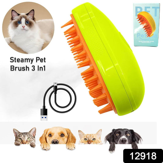 3 In1 Cat Steamy Brush, Self Cleaning Steam Cat Brush Cat Steamer Brush for Massage Cat Grooming Brush Pet Hair Removal Comb for Cat and Dog, for Removing Tangled and Loose Hair - infinityexculsivestore.com
