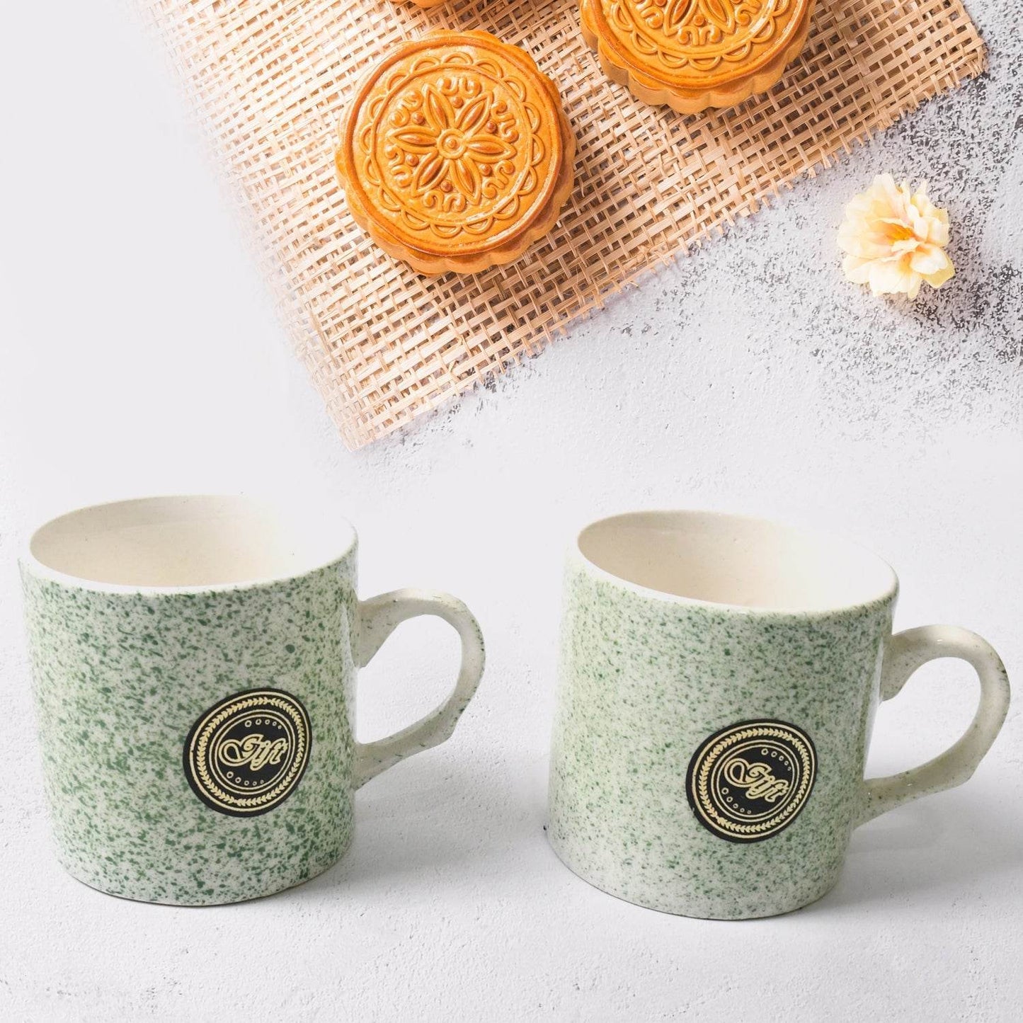 Alpino Ceramic Tea / Cups Set With Plastic Serving 2 Compartment Platter, Milk Cup / Mug, Coffee Cup, Tea Cup BPA Free Food Grade, or Outdoor for Household Gift For Birthday (3 Pcs Set) - infinityexculsivestore.com