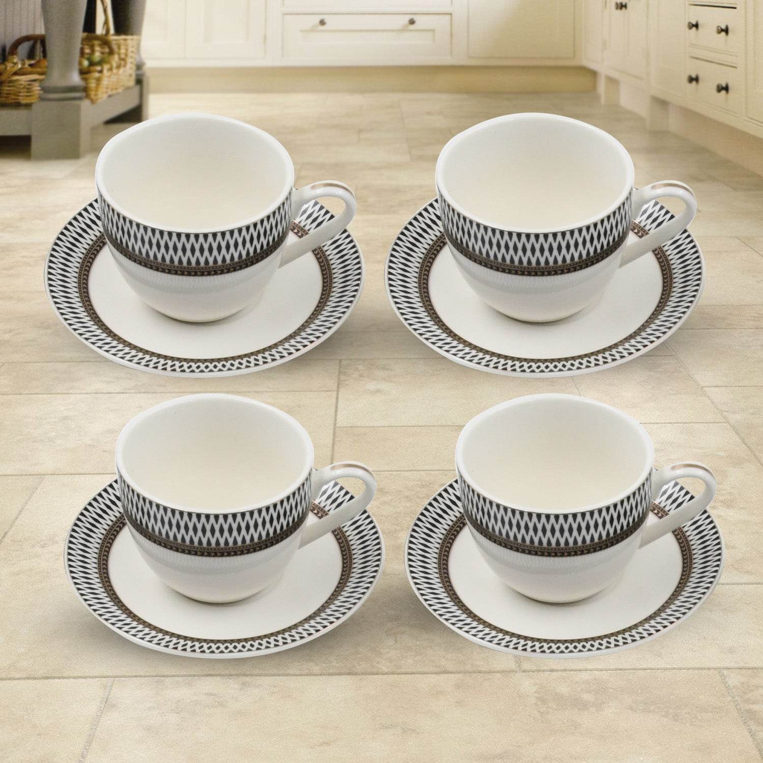 Ceramic Tea / cups and Saucer / Rakabi Set of 12 Pcs - infinityexculsivestore.com