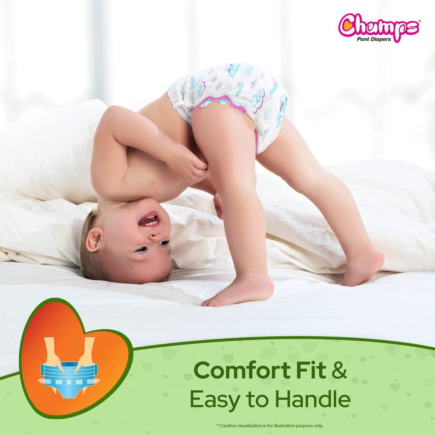 Champs Soft and Dry Baby Diaper Pants 78 Pcs (Small Size S78) - infinityexculsivestore.com