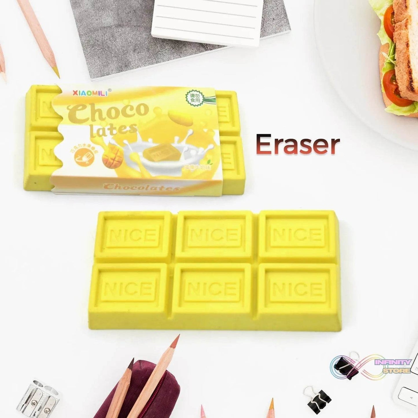 Chocolate Shaped Erasers for Kids - Soft Erasers for School & Office - infinityexculsivestore.com