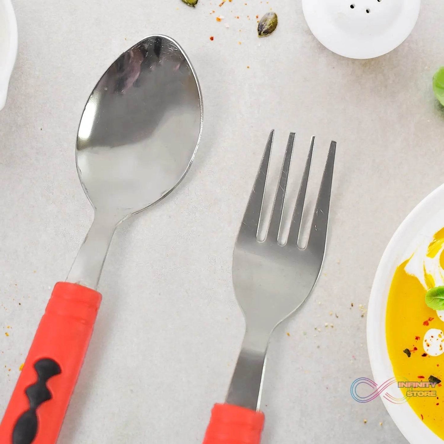 Classic Cutlery Set for Dining Table Stainless Steel 24-Piece Set With Stand (1 Set - infinityexculsivestore.com