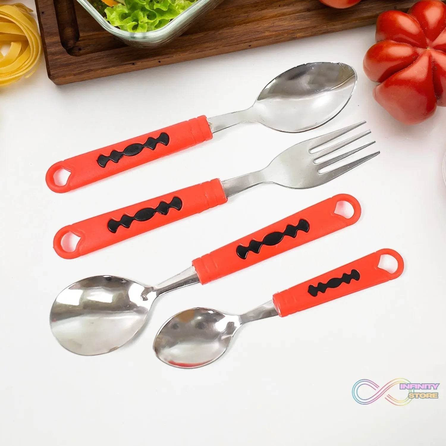 Classic Cutlery Set for Dining Table Stainless Steel 24-Piece Set With Stand (1 Set - infinityexculsivestore.com