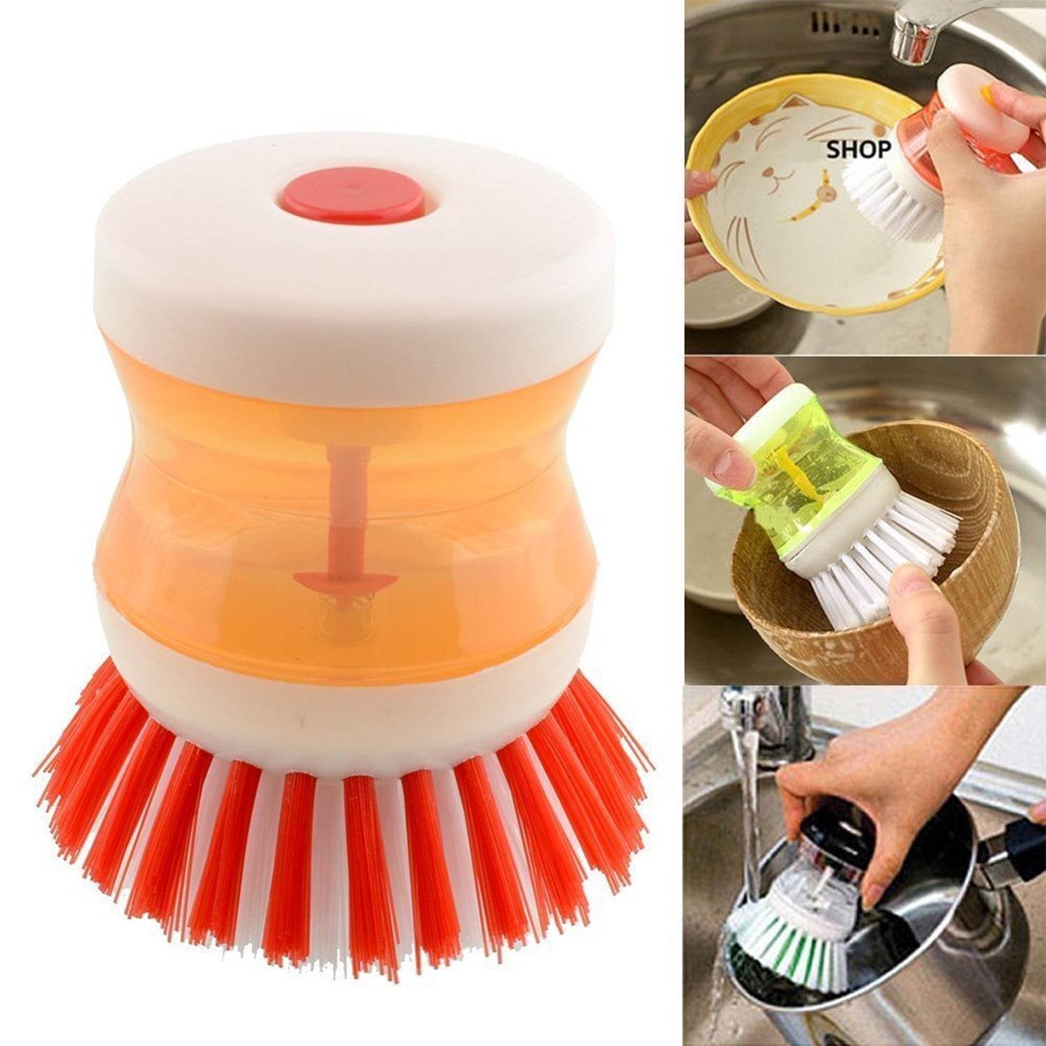 Cleaning Brush with Liquid Soap Dispenser - infinityexculsivestore.com