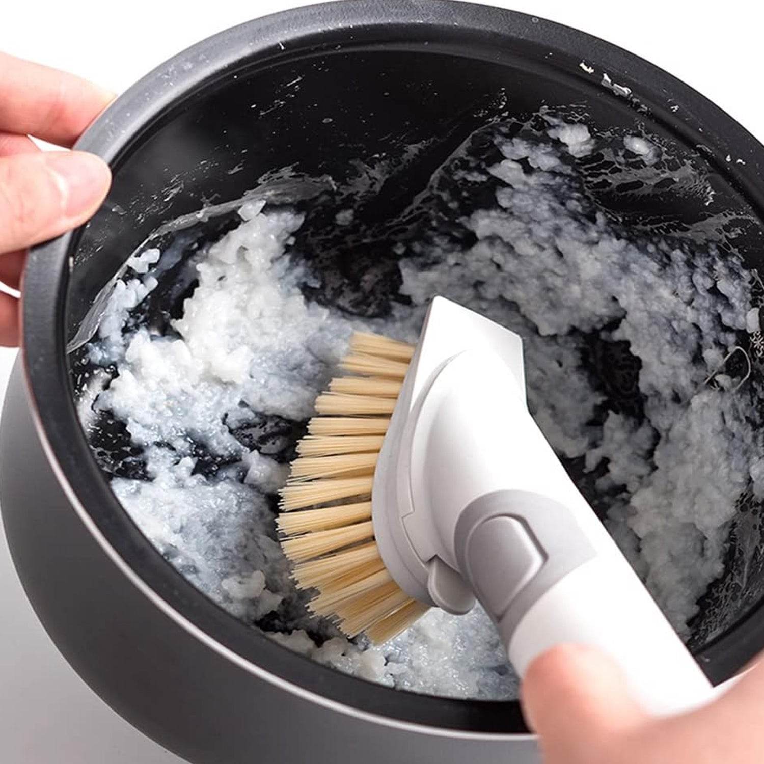 Cleaning Brushes Set, Scrub Brush Bathroom Brush, Long Handle Liquid Dispenser Pot Washing Brush - infinityexculsivestore.com