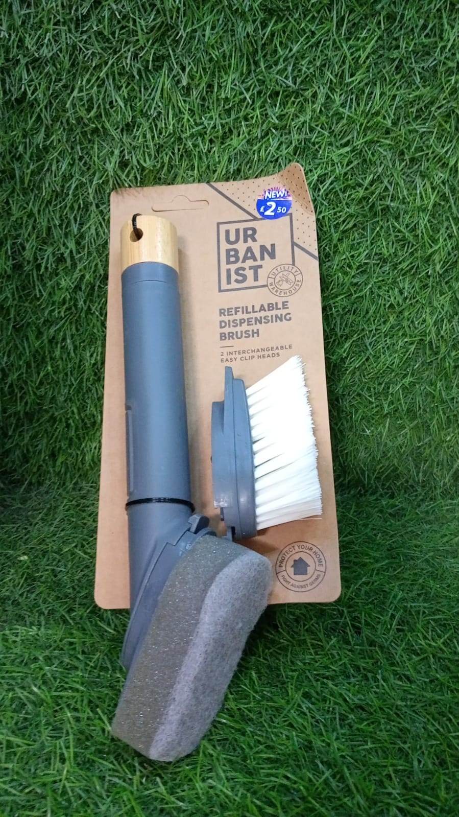 Cleaning Brushes Set, Scrub Brush Bathroom Brush, Long Handle Liquid Dispenser Pot Washing Brush - infinityexculsivestore.com