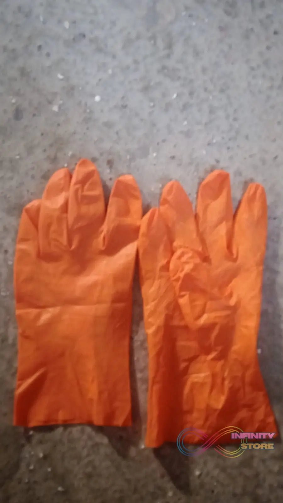 Multipurpose Rubber Reusable Cleaning Gloves, Reusable Rubber Hand Gloves I Latex Safety Gloves I for Washing I Cleaning Kitchen I Gardening I Sanitation I Wet and Dry Use Orange Gloves (1 Pair 40 Gm) - infinityexculsivestore.com