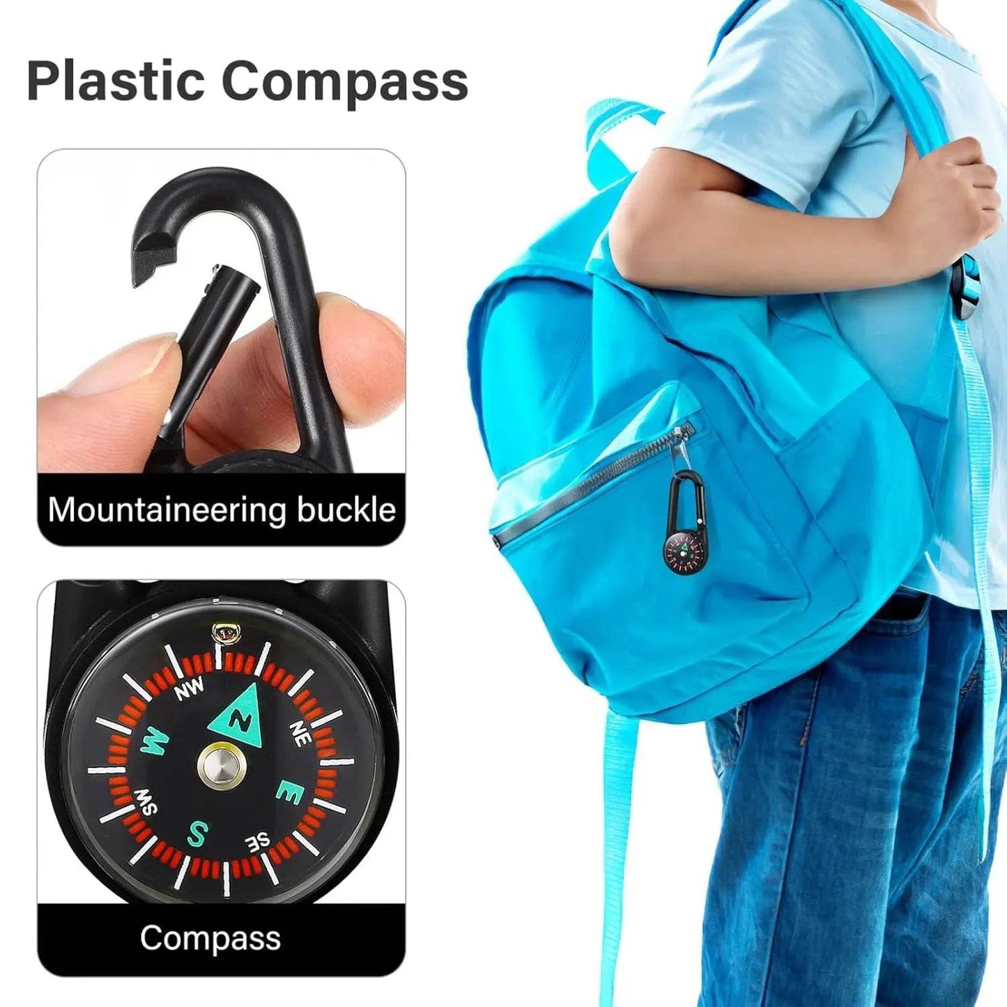 Clip Snap Hook Mini Compass (1 Pc / Mix Design) - infinityexculsivestore.com