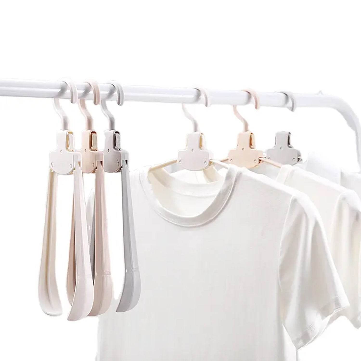 Cloth Hanger 6 in 1 Multi-Layer Hanging Mass Pants Rack Stainless Steel Pants Hangers Folding Storage Rack Space Saver Storage for Trousers Scarf Tie Belt - infinityexculsivestore.com