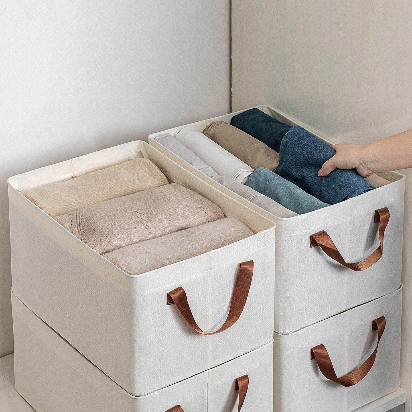 Cloth storage baskets, closet storage bins (42×28 Cm) - infinityexculsivestore.com