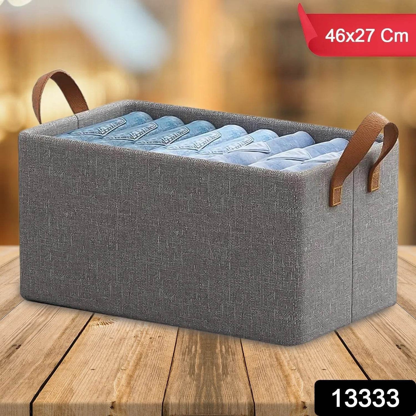 Cloth storage baskets, closet storage bins, Canvas Fabric Storage Basket for shelves, basket organizers for shelf, storage bins for clothes (48×27 Cm) - infinityexculsivestore.com