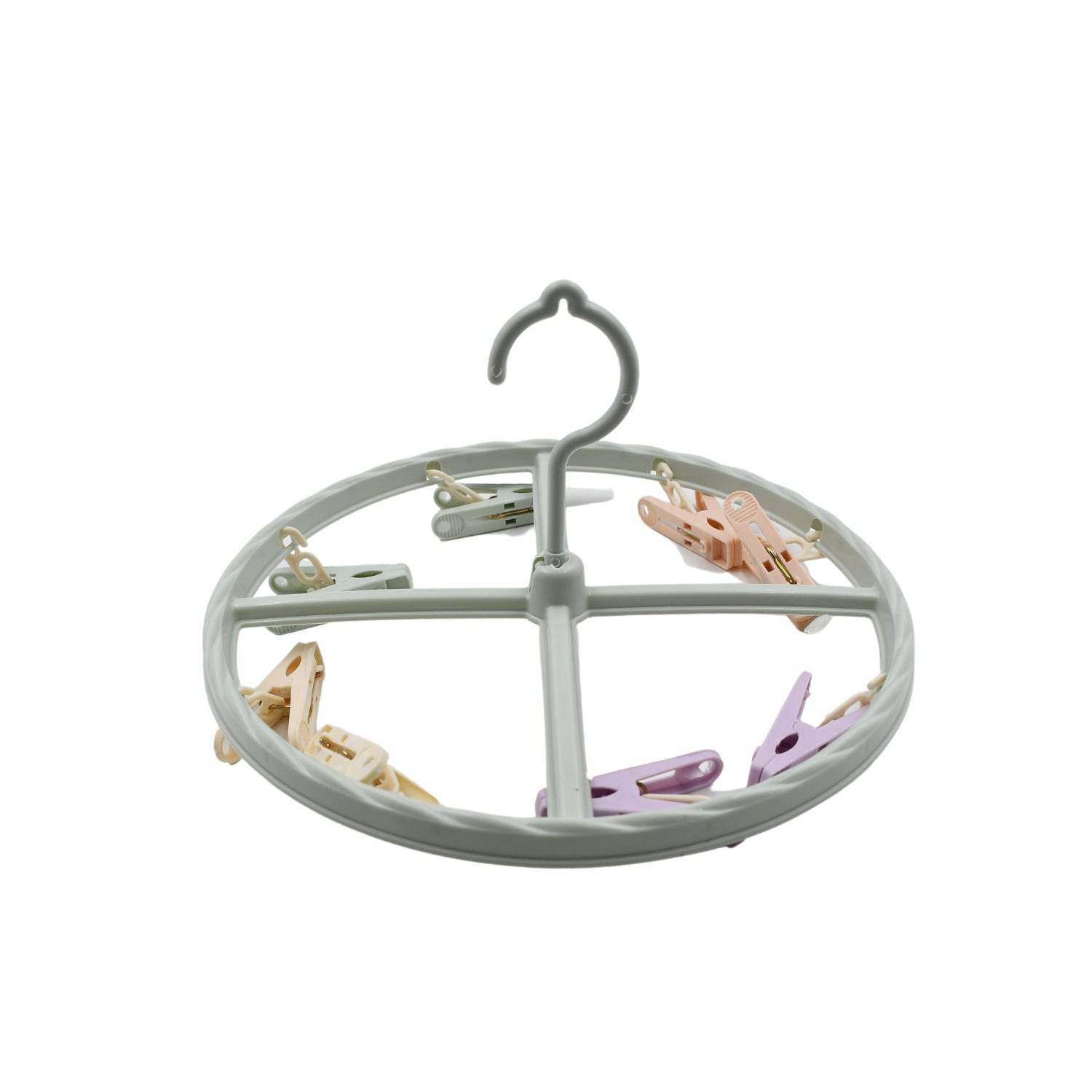 Clothespin Rack Laundry Drying Rack, Clothes Hangers with 8 Clips, Clip Hanger Drip Hanger for Drying Underwear, Baby Clothes, Socks, Bras, Towel, Cloth Diapers, Gloves - infinityexculsivestore.com