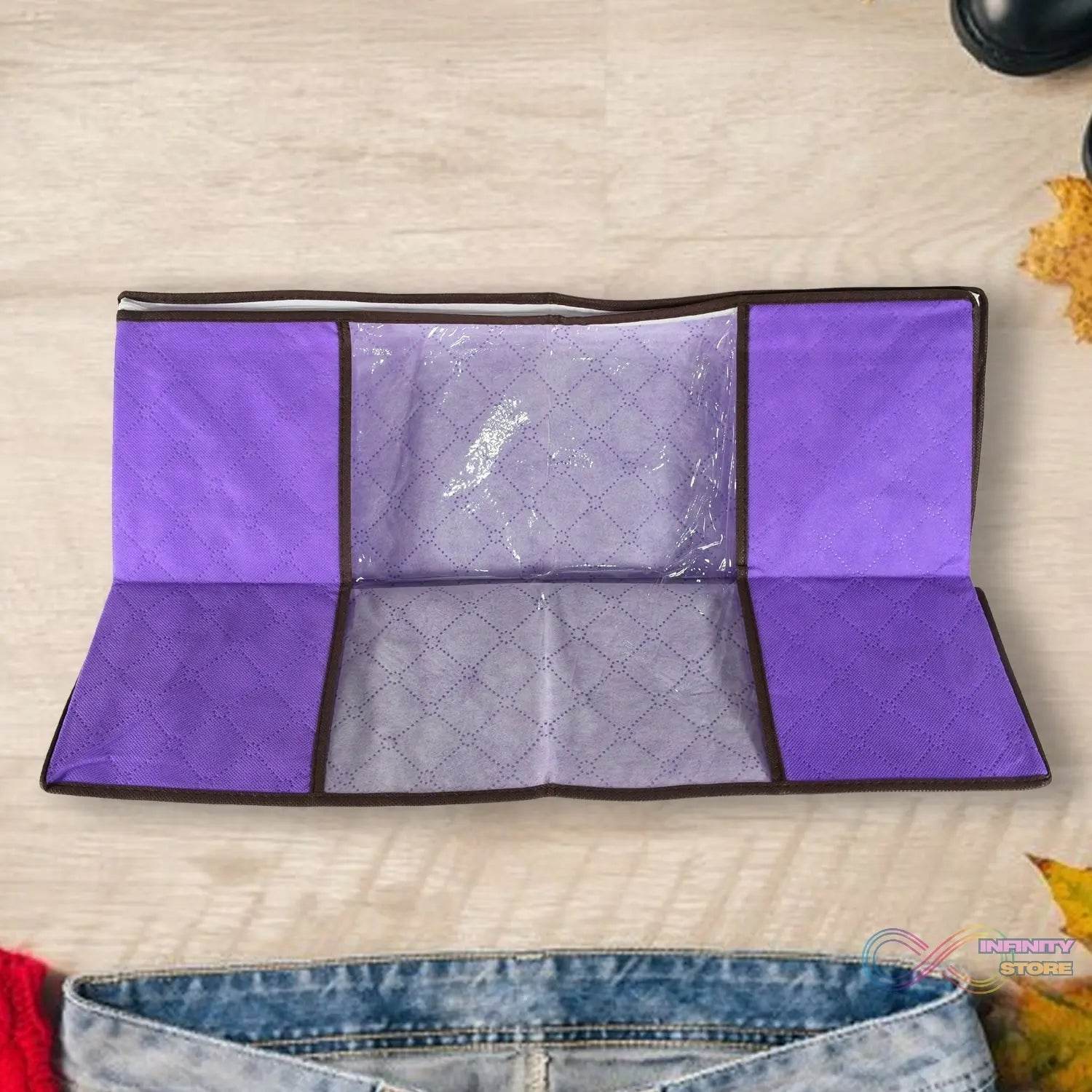 Clothing storage bag with zipper, non-woven storage bag for storing the clothes and sarees. - infinityexculsivestore.com