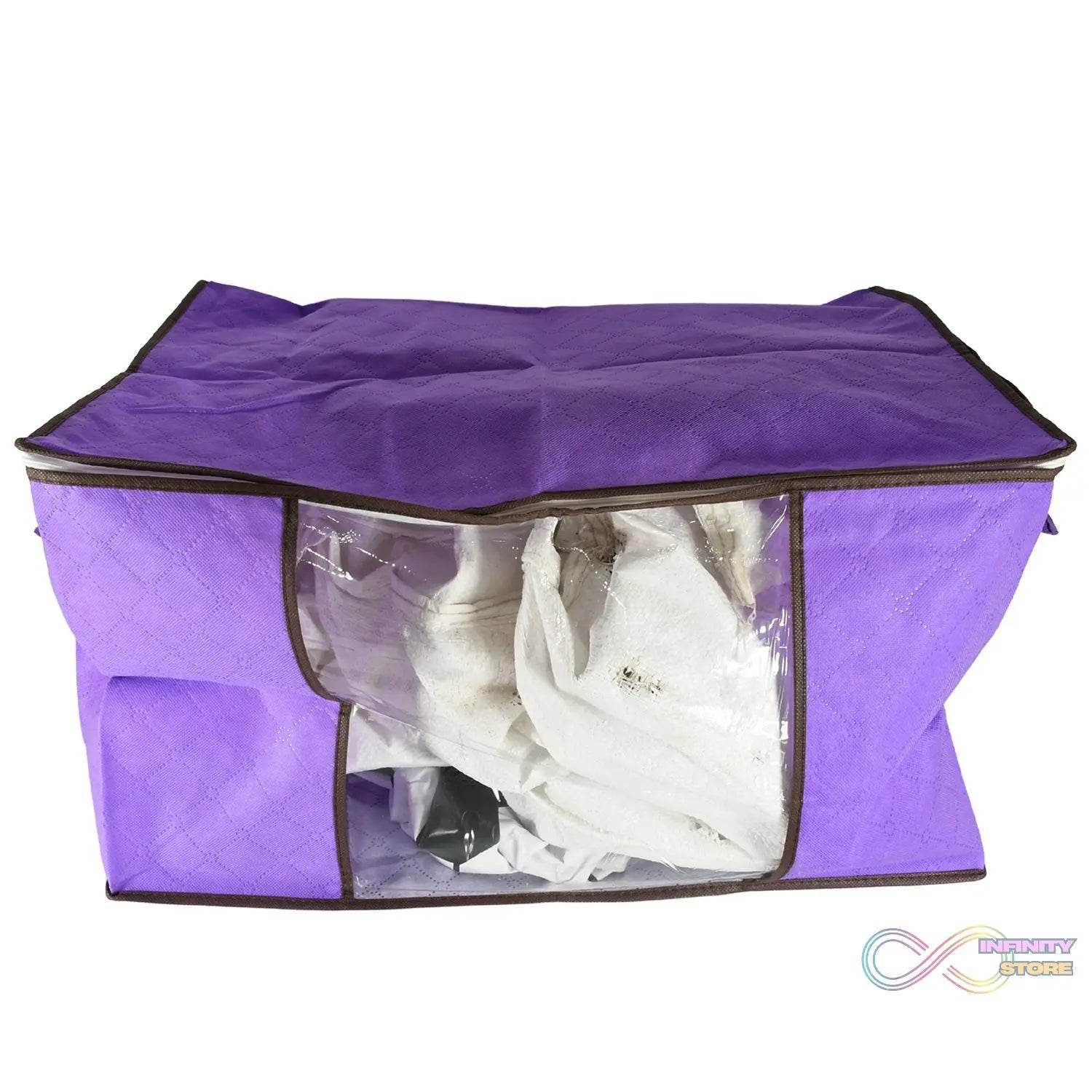 Clothing storage bag with zipper, non-woven storage bag for storing the clothes and sarees. - infinityexculsivestore.com
