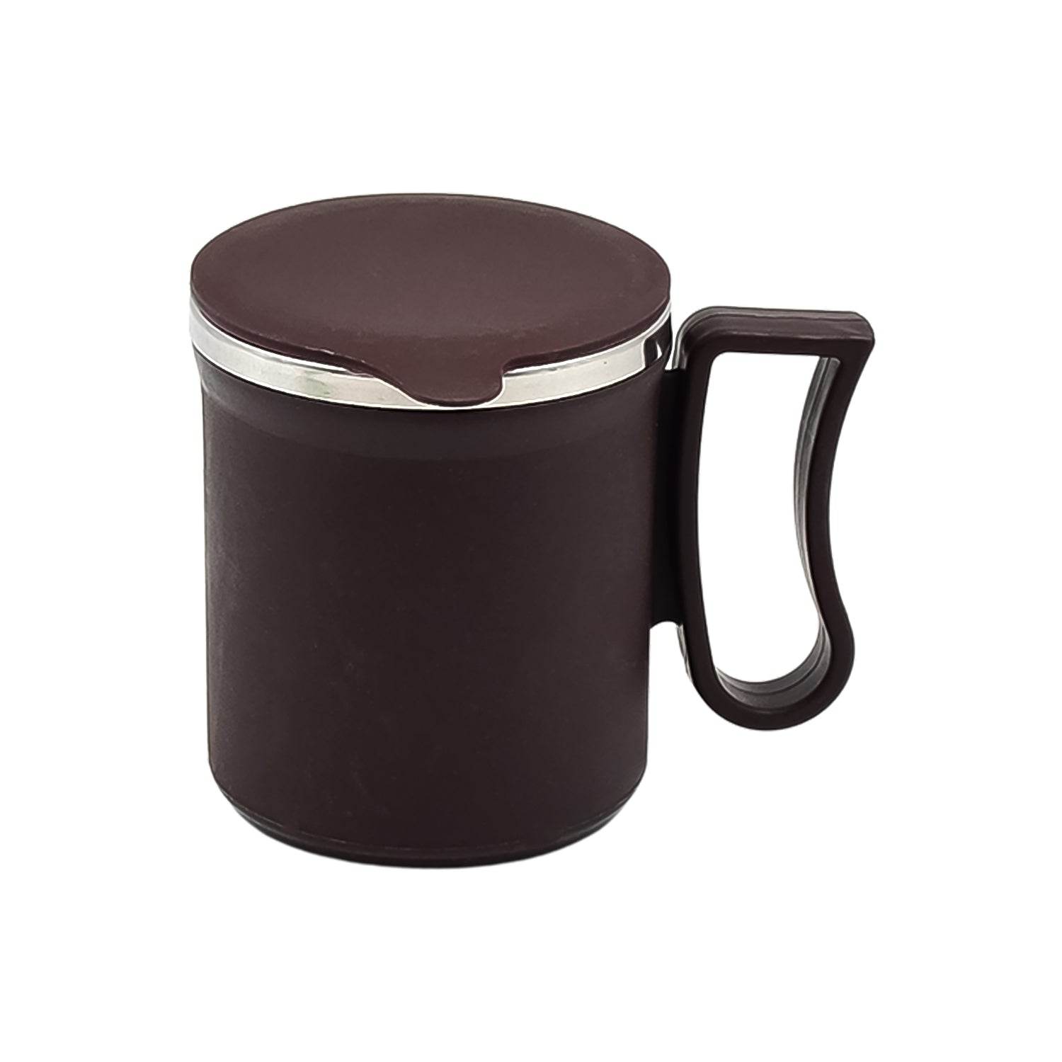 Coffee Mug with Lid and Handle-Plastic Covered Stainless Steel Mug (Random Color, Approx 200 ML) - infinityexculsivestore.com