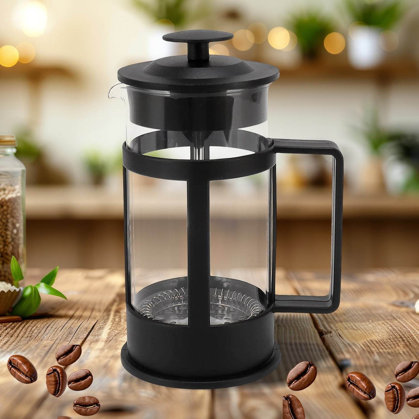 Coffee and Tea maker, Coffee Maker Glass Stainless Steel Coffee Press Glass Teapot for Camping Travel Gifts kitchen tools (Approx 350ml) - infinityexculsivestore.com
