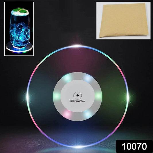Colorful LED Cocktail Coaster, Round Ultra-Thin LED Drink Coaster (1 Pc) - infinityexculsivestore.com
