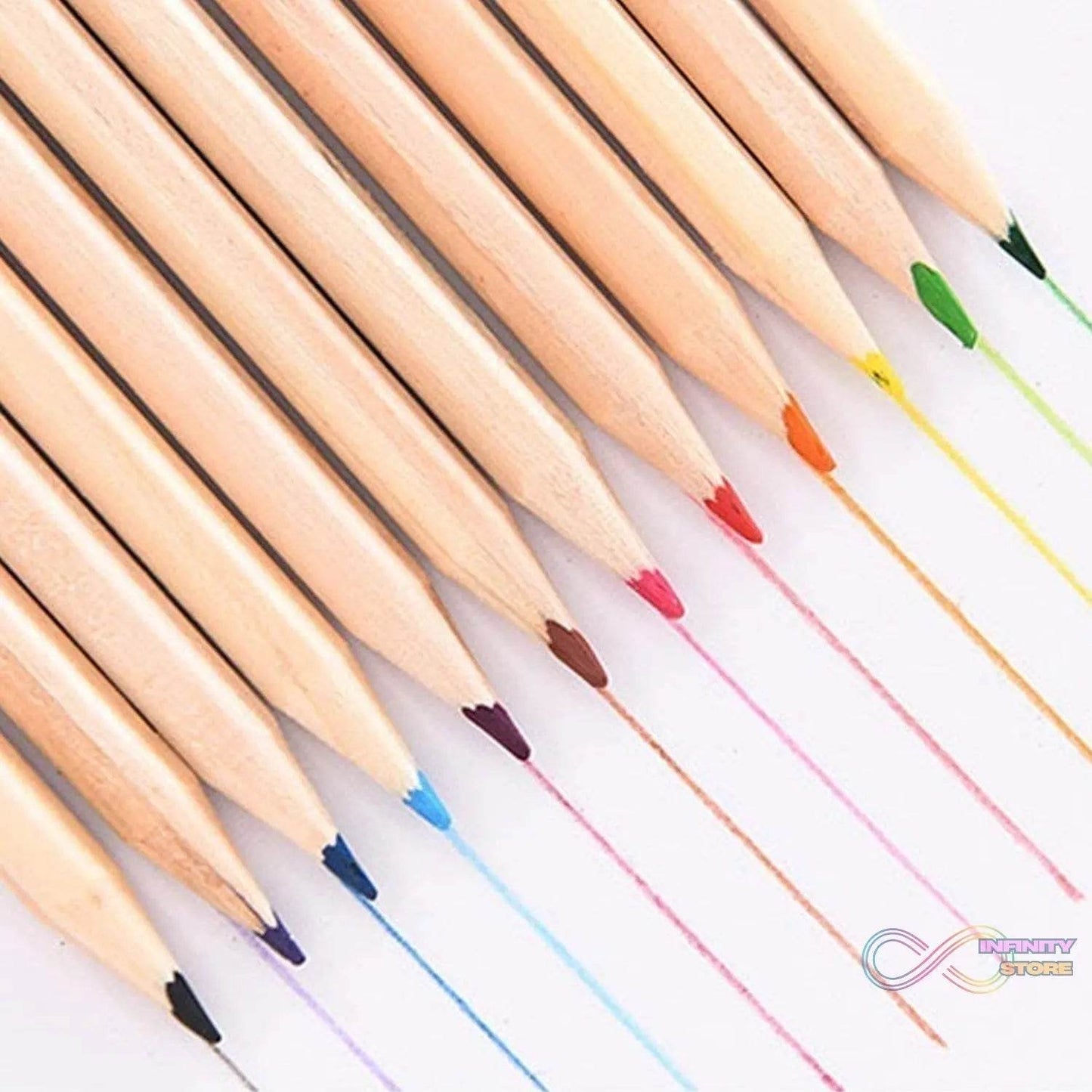 Colorful Wooden Pencil Set with Pencil box, Ruler, Sharpener For for Kids, Artist, Architect (12 Pcs Set) - infinityexculsivestore.com