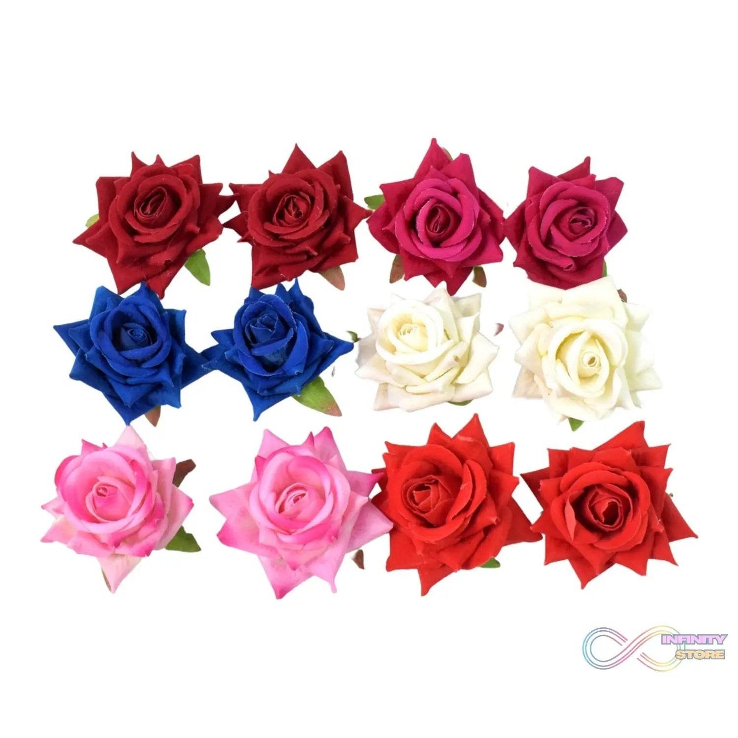 Colourful Flowing Flower Hair Pin (12 Pcs Set / Mix Color) - infinityexculsivestore.com