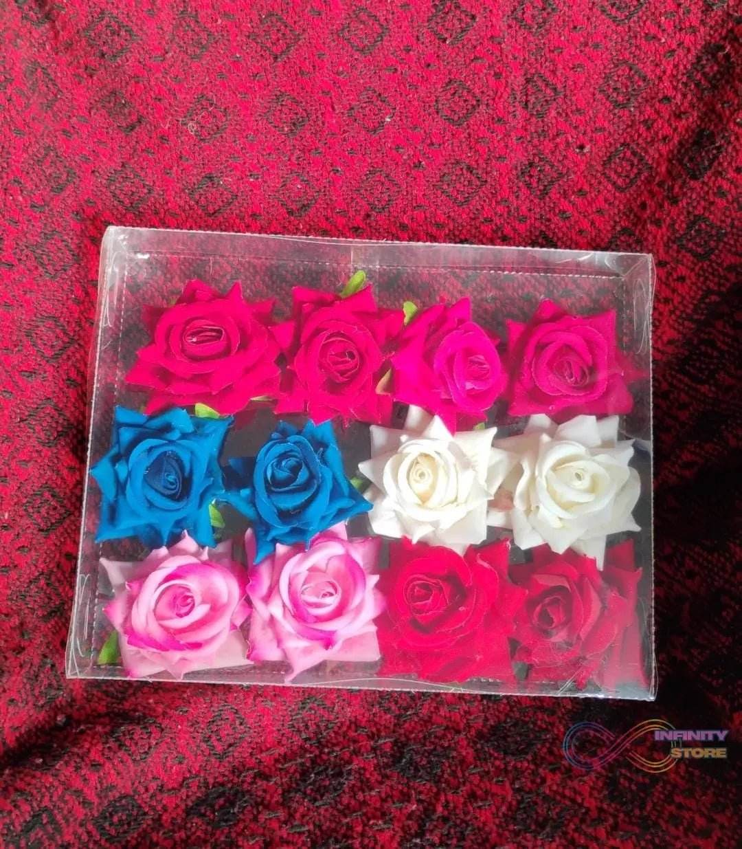 Colourful Flowing Flower Hair Pin (12 Pcs Set / Mix Color) - infinityexculsivestore.com