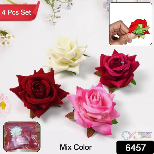 Colourful Flowing Flower Hair Pin (4 Pcs Set / Mix Color) - infinityexculsivestore.com
