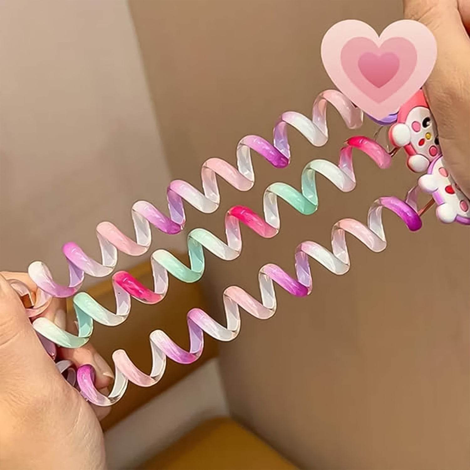 Colourful Telephone Wire Hairbands (1 pc / Mix Design) - infinityexculsivestore.com