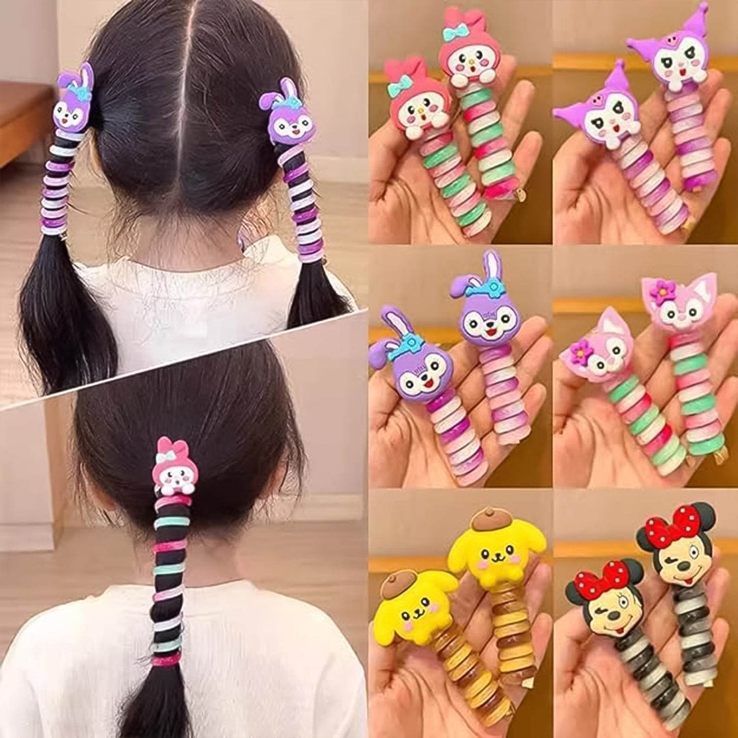 Colourful Telephone Wire Hairbands (1 pc / Mix Design) - infinityexculsivestore.com