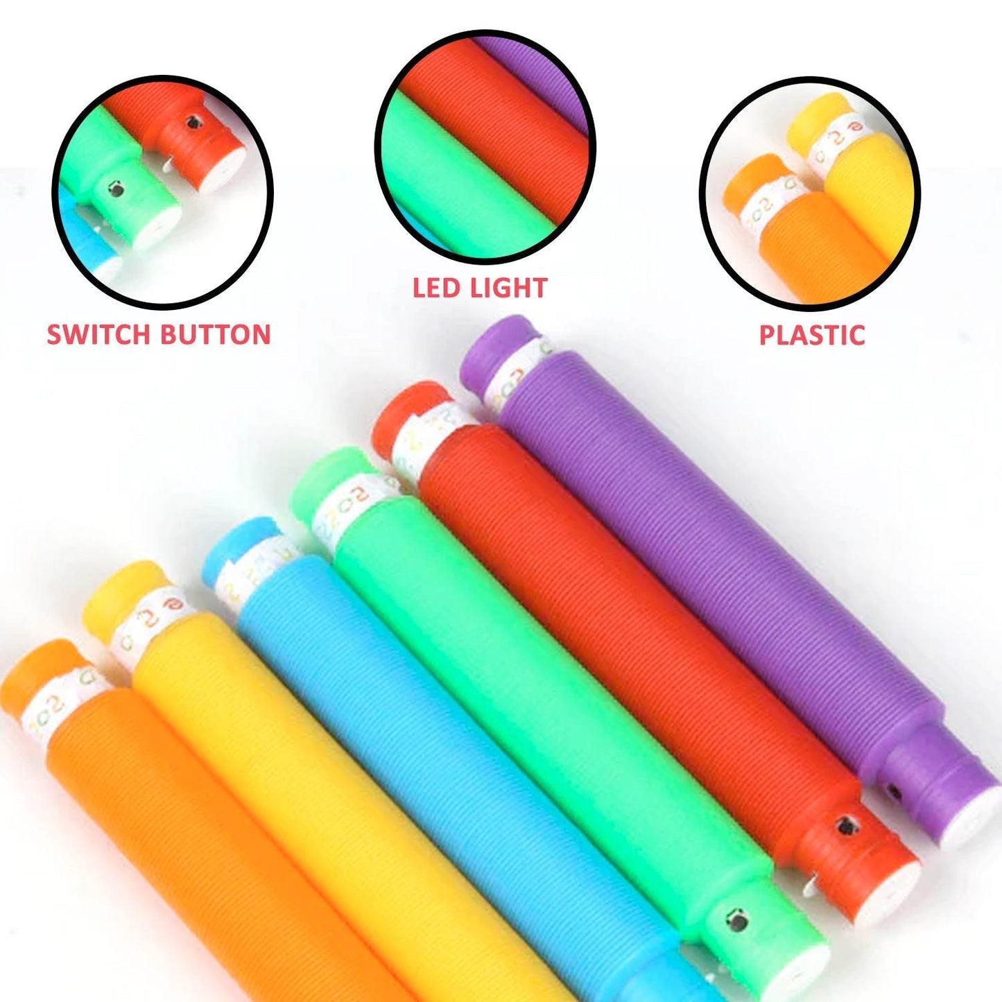 Colourful Tubes Sensory Toys Stretch Fidget Tube Toys Pull Tubes Fidget Toys - infinityexculsivestore.com