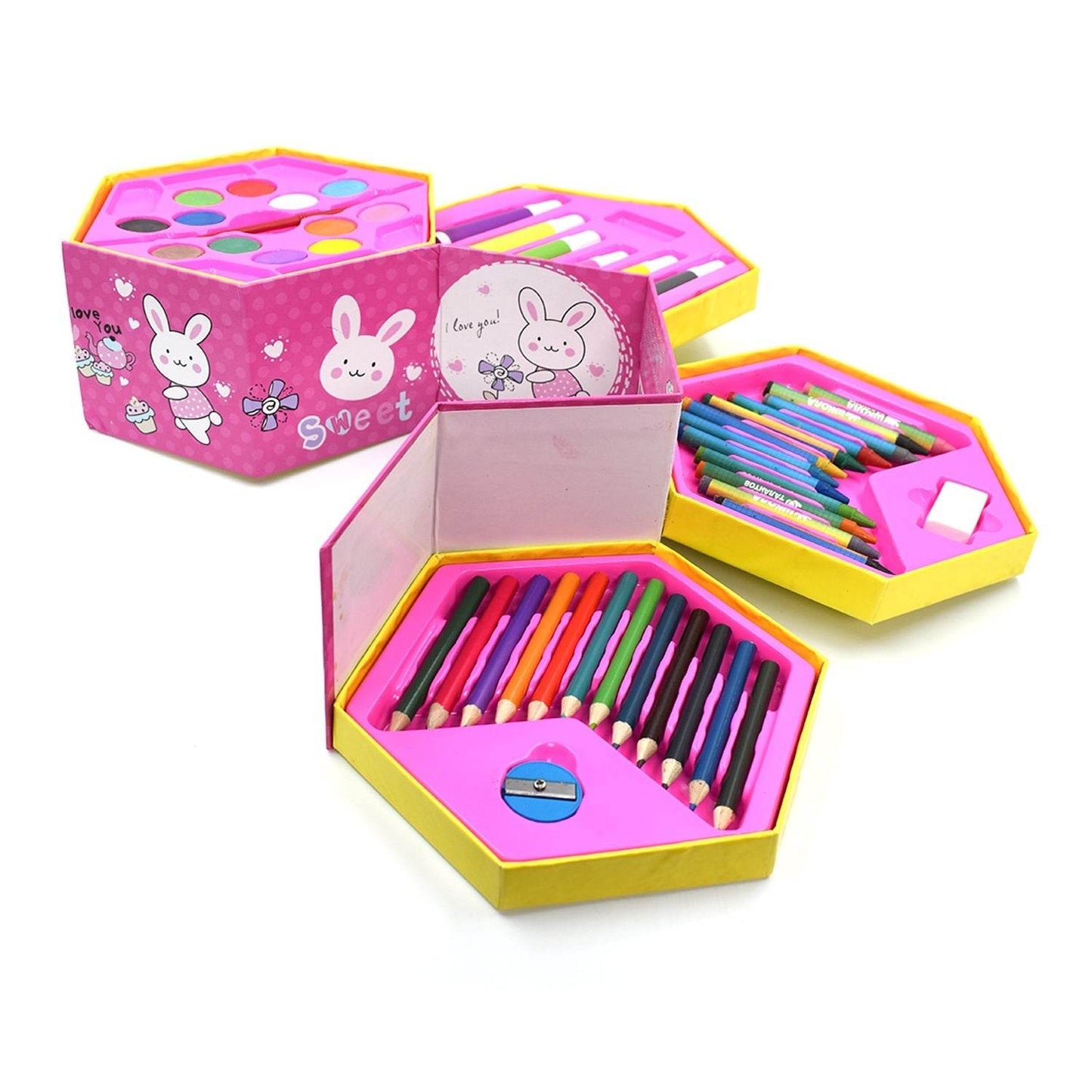 Colouring Combo Colors Box Color Pencil,Crayons, Water Color, Sketch Pens Set of 46 - infinityexculsivestore.com