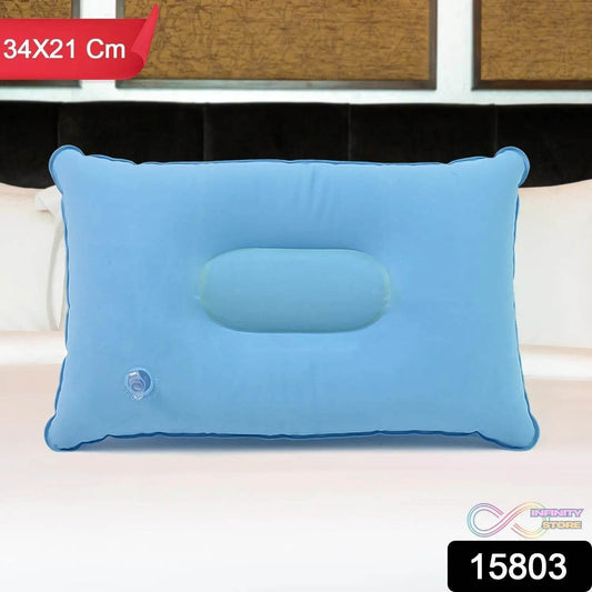 Comfortable Inflating Travel Pillow (34×21 Cm / 1 Pc / Mix Color) - infinityexculsivestore.com