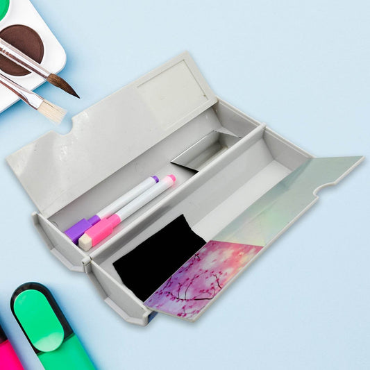 12 in 1 Compass Box, Geometry Box 2 Compartment, Pencil Box with 1 Calculator, 1 Mirror, Pen Refill 2 Black, 2 Blue, 2 Red, 2 Marker for Boys Art Plastic Pencil Box for Girls and Boys - infinityexculsivestore.com