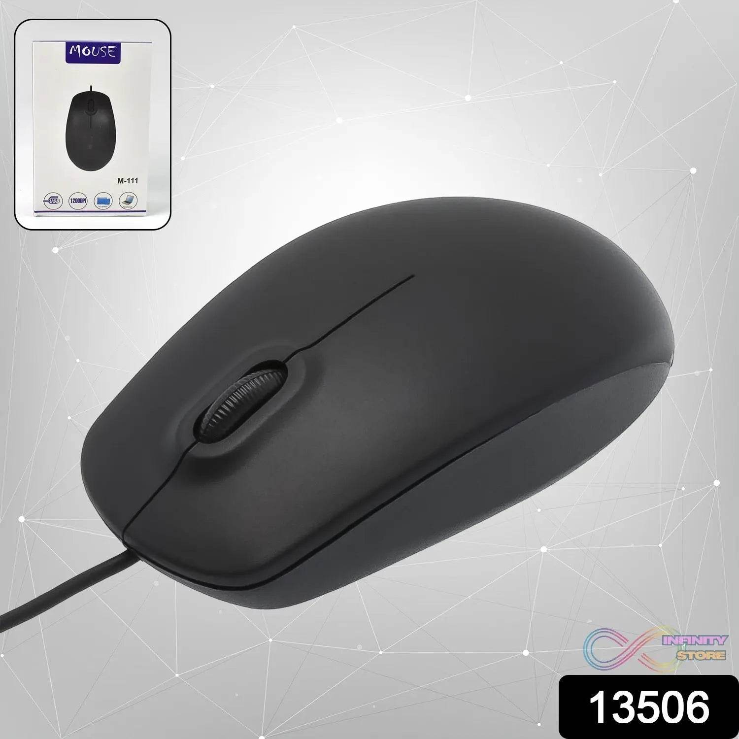 Computer / Laptop Wired Optical Mouse, M- 111 (1 Pc) - infinityexculsivestore.com