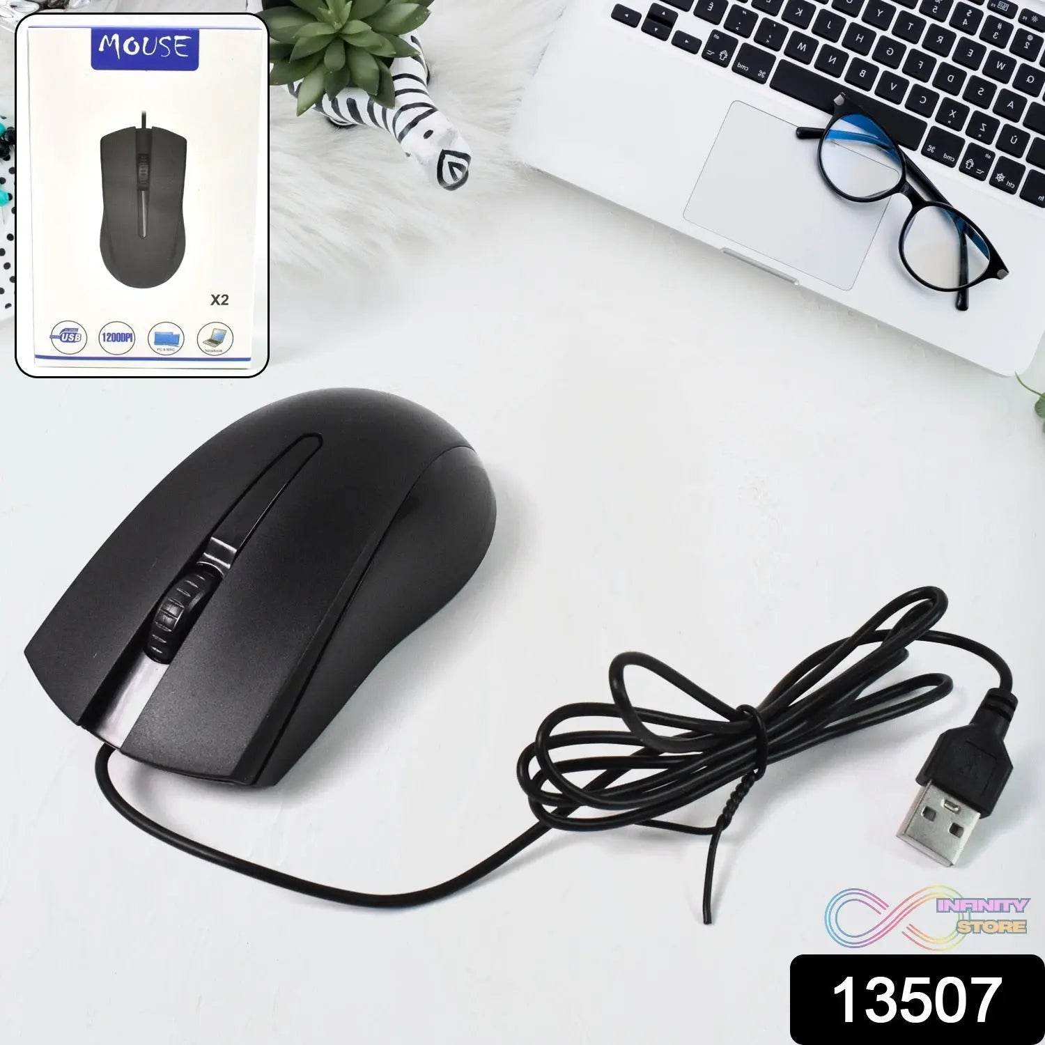 Computer / Laptop Wired Optical Mouse, X2 (1 Pc) - infinityexculsivestore.com