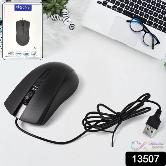 Computer / Laptop Wired Optical Mouse, X2 (1 Pc) - infinityexculsivestore.com