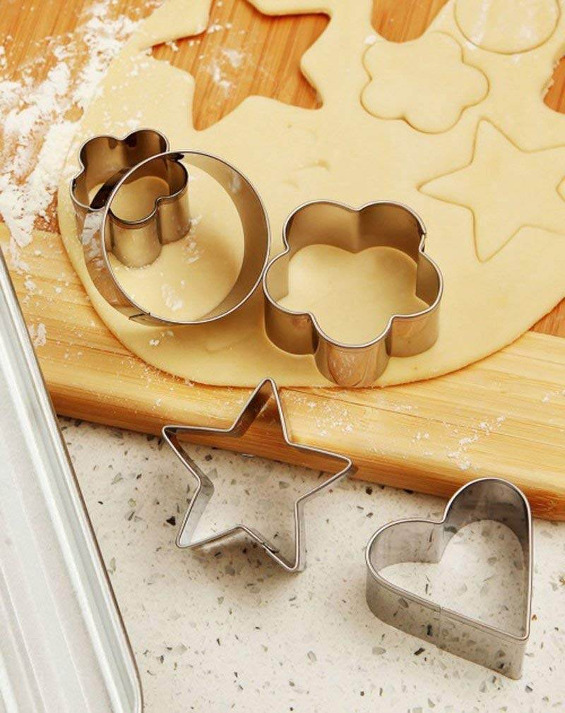 Cookie Cutter Stainless Steel Cookie Cutter with Shape Heart Round Star and Flower (12 Pieces) - infinityexculsivestore.com