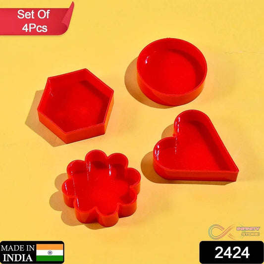 Cookie Cutter with Shape Heart Round Star and Flower (4 Pack) - infinityexculsivestore.com