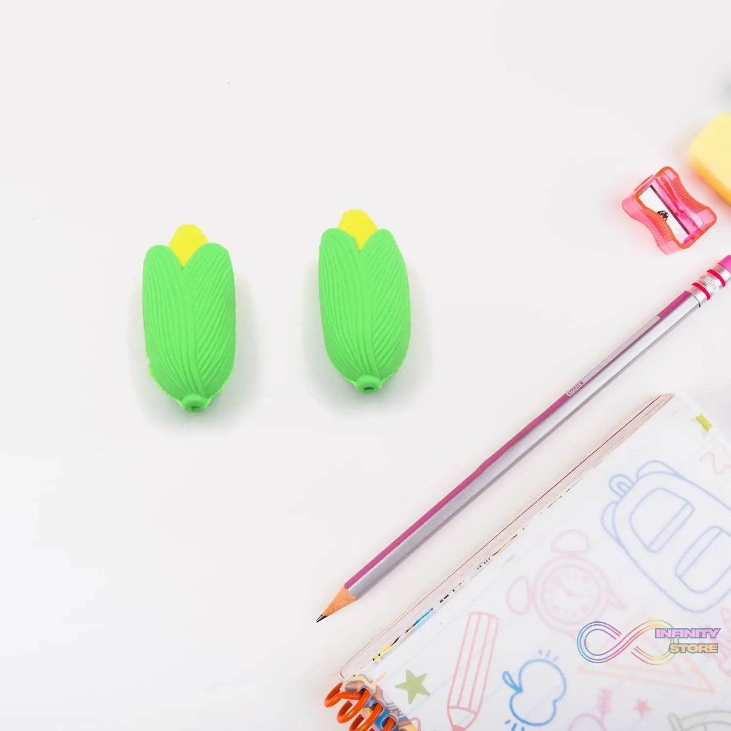 Corn Shape School Eraser High Qulaity ( 2 Pc Set ) - infinityexculsivestore.com