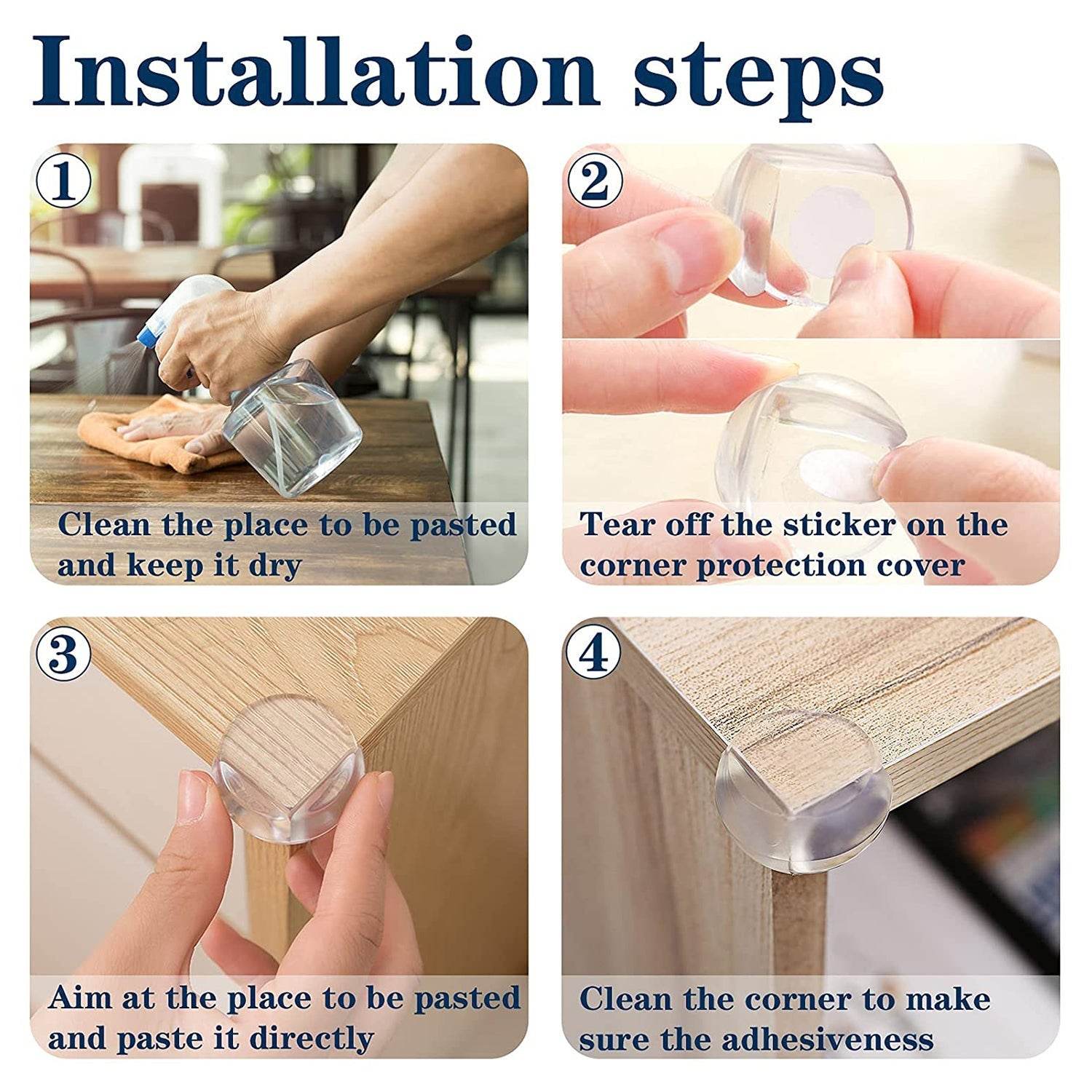 Corner Guards Clear Corner Protectors High Resistant Adhesive (Pack of 4Pc) - infinityexculsivestore.com