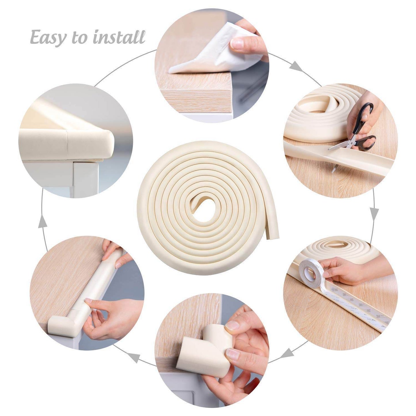 Corner Proofing Edge Protector Safe Corner Cushion for Table, Baby Safety Bumper Guard,Furniture, Bed, Soft Rubber Corner Protectors for Kids (2 Mtr) - infinityexculsivestore.com