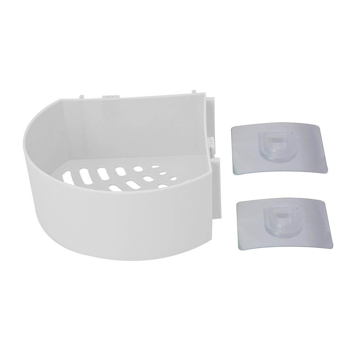 Corner Shelf Bathroom Kitchen Rack Self Adhesive Shower Caddy Plastic Triangle Wall Mount Storage Basket - infinityexculsivestore.com
