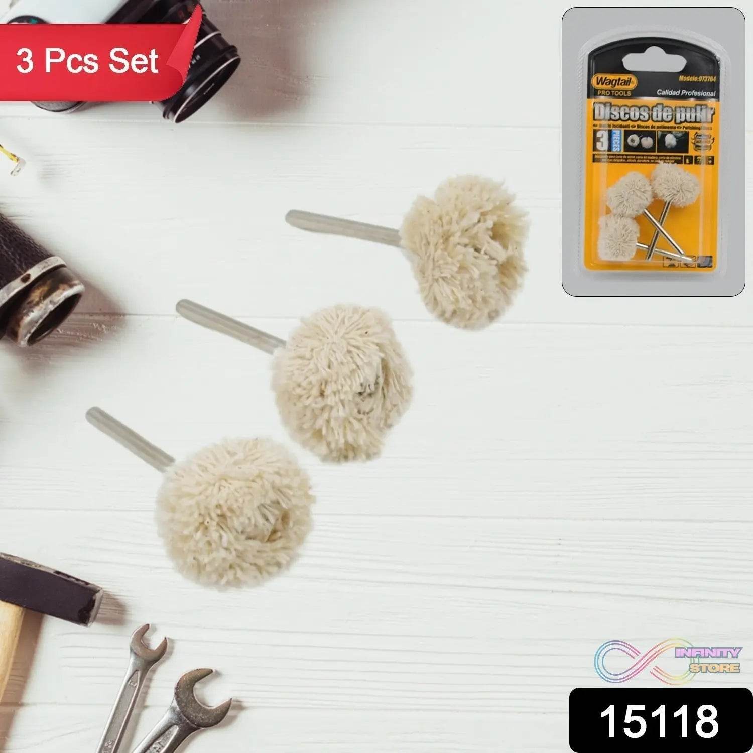 Cotton Polishing Buffing Wheel for Dremel Polishing Kit (3 Pc Set) - infinityexculsivestore.com