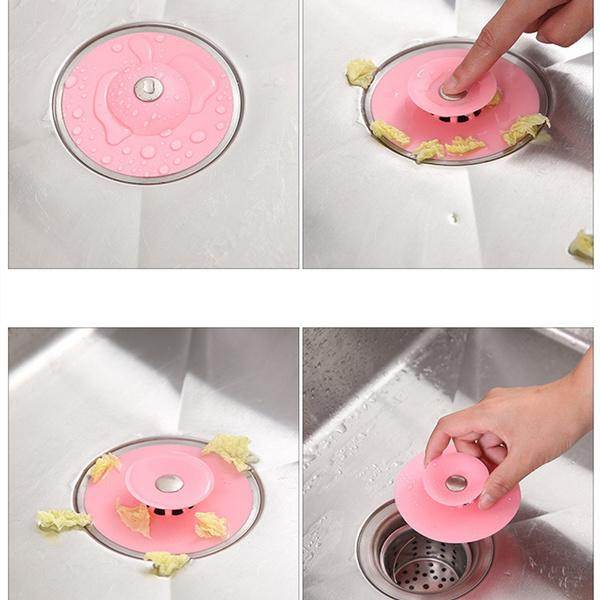 Creative 2-in-1 Silicone Sewer Sink Sealer Cover Drainer (multicolour) - infinityexculsivestore.com